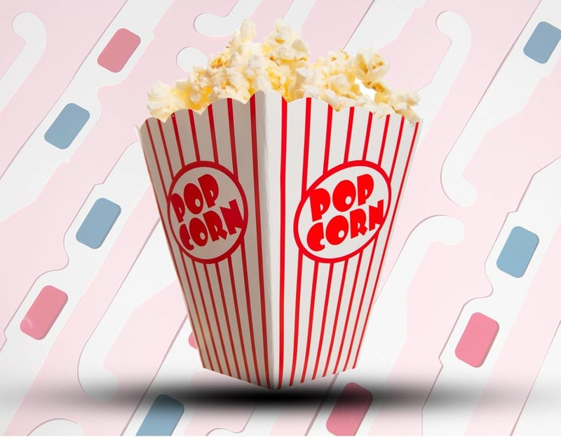 SEMOVU 50 Pack Popcorn Boxes Movie Night Popcorn Bags for Party Red and White Popcorn Bags for Popcorn Vintage Snack Box Concession and Carnival Party Supplies, Individual Popcorn Bucket Containers (50) - Image 2